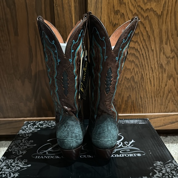 Dan Post Drifter Lizard Boot Women’s Blue/Brown US 8 BRAND NEW NEVER WORN!! - Picture 4 of 10